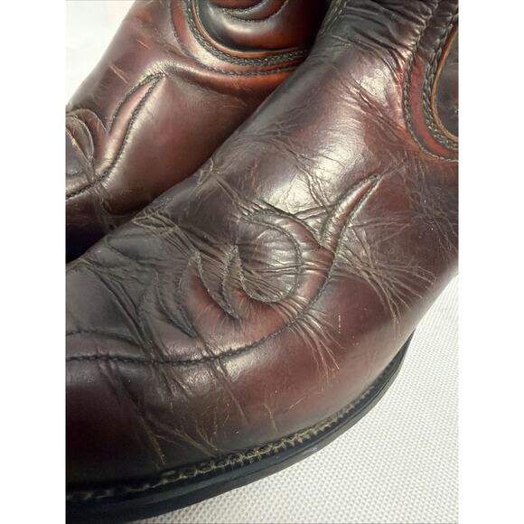 Acme Calf Oxblood Cowboy Western Boots Burgundy Leather USA Sz 9.5 D main image 5